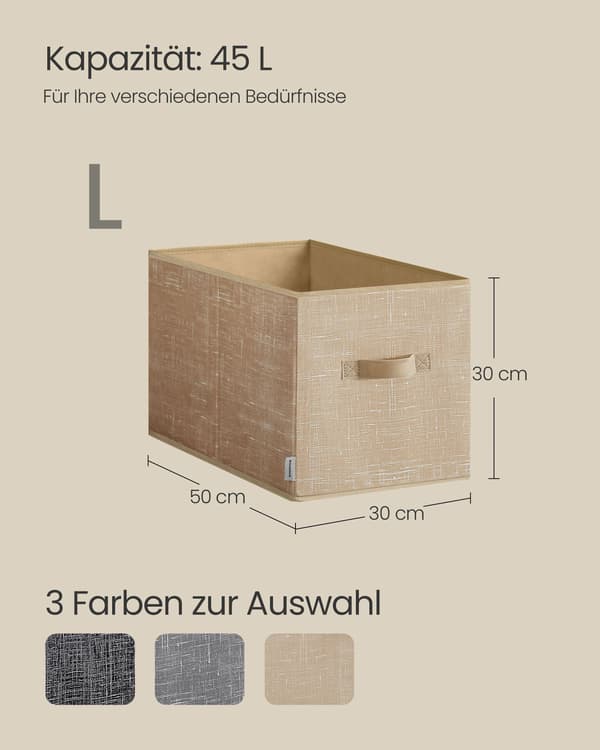 Opbevaringskasser sæt med 3 - Pladsbesparende - Sandbeige