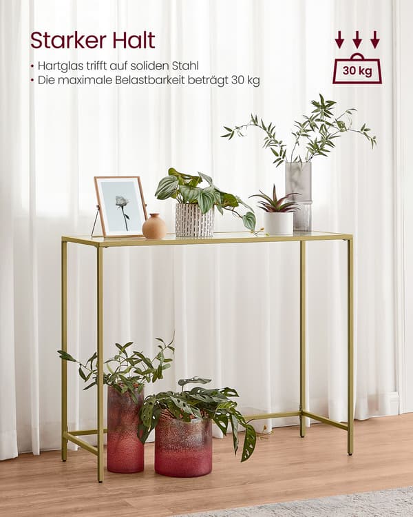 Konsolbord - moderne design - lys guld transparent
