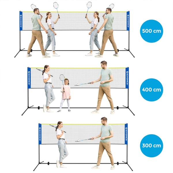 Badmintonnet - 5 m - blå og gul