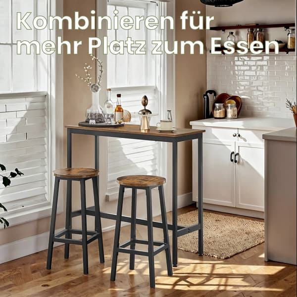Barbord med 2 barstole - Stilfuldt og robust - Brun-sort