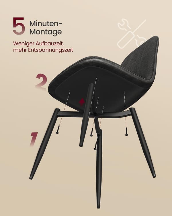 Set med 2 matstolar - Bekväm design - Skiffergrå