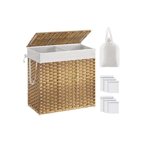Tvättkorg med lock - Modern och rymlig - Vit