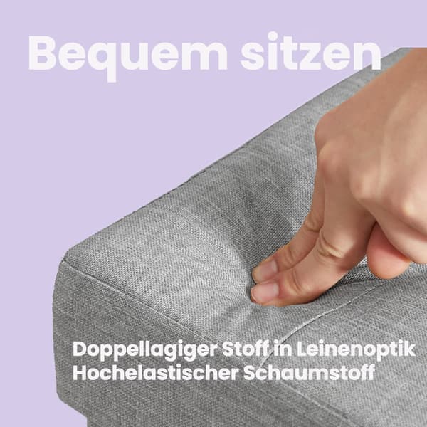 Bænk med opbevaring - Multifunktionel - Askegrå