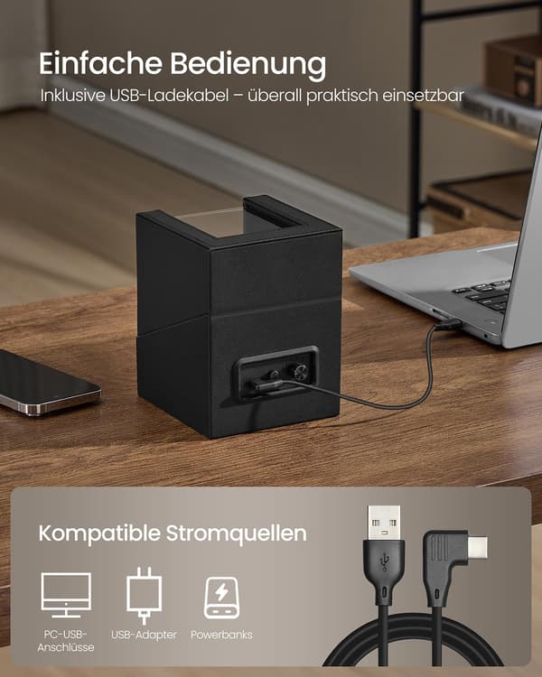 Uroptrækker med LED-lys til automatiske ure - Sort