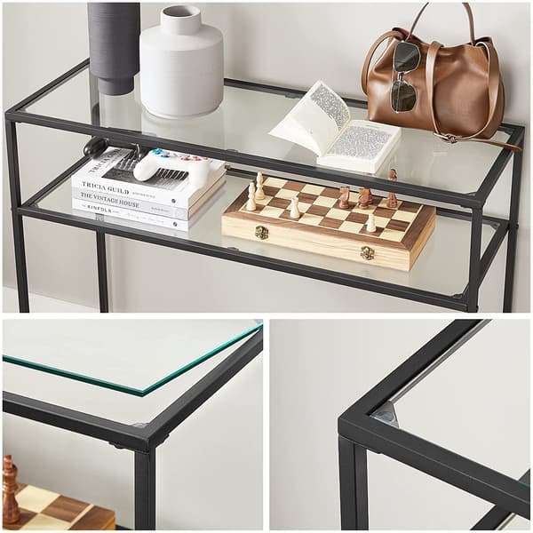 Sidebord - Moderne design med 2 hylder - Sort