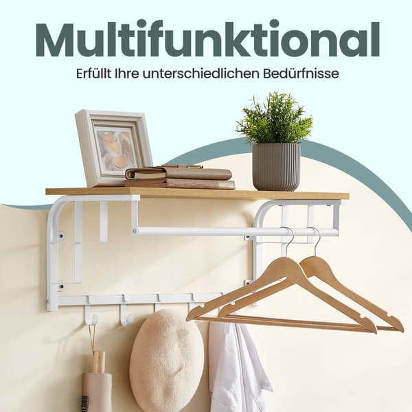 Väggkappa med hyllplan - Robust design - Vit ek