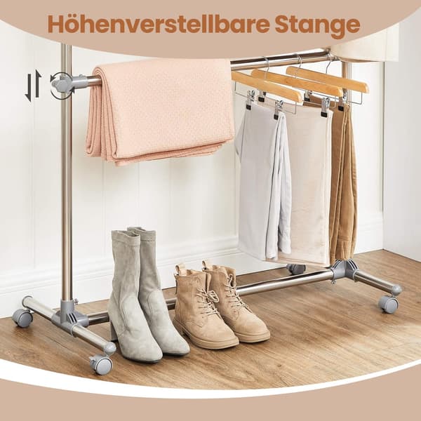 Tøjstativ - 1 stk. - Højdejusterbart - Rustfrit stål