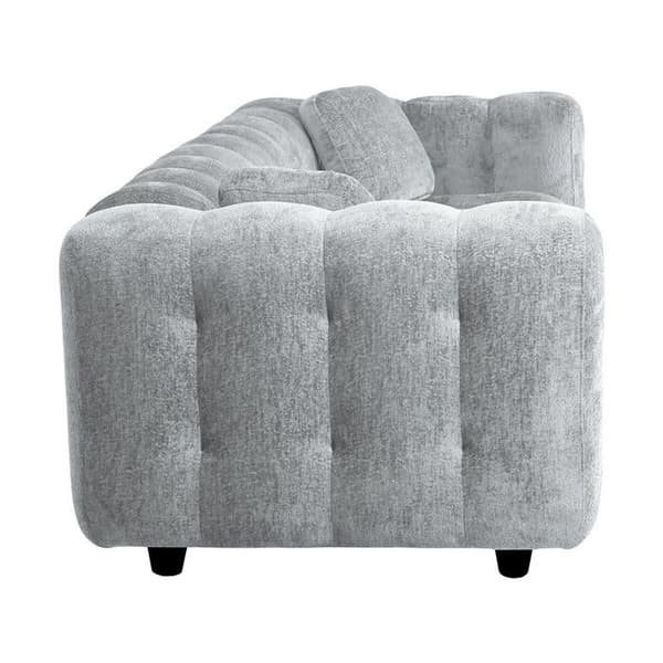 Rätt soffa i chenille tyg "Vendome" - 3 platser - Grå