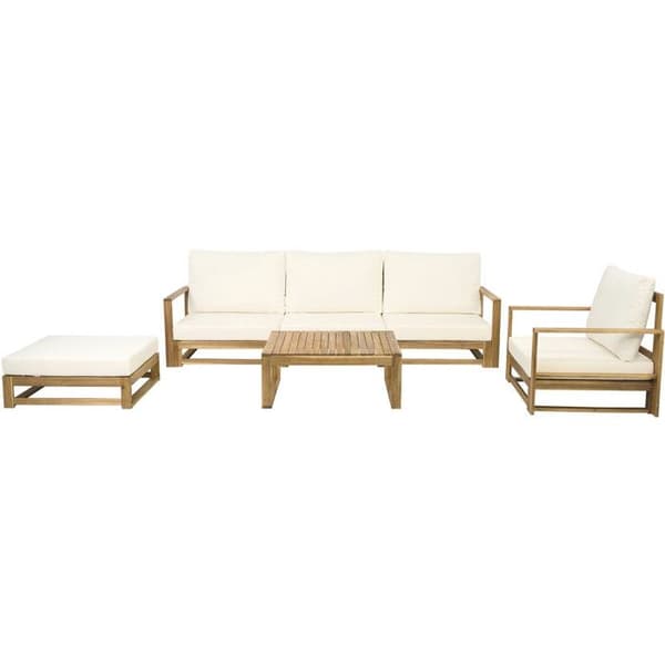 Modulært træ havemøbel med puder "Bellingham" - 5 pladser - Beige