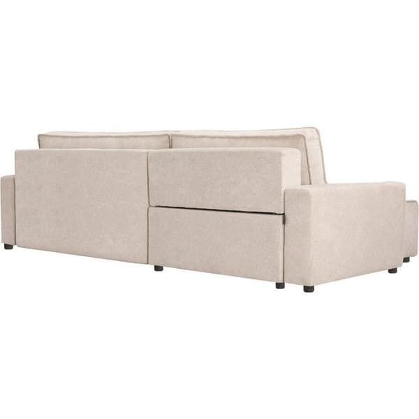 Vinkelsoffa i tyg med struktur "Montaigne" - 4 platser - Beige