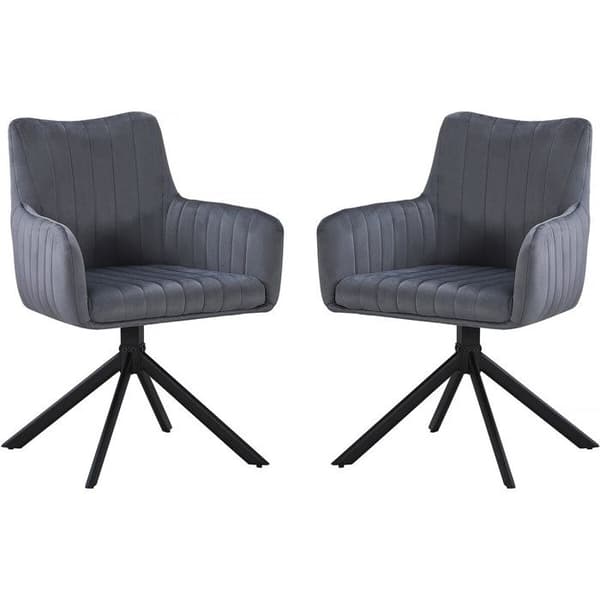 Set med 2 stolar i tyg "Pharell" - 60 x 61 x 91 cm - Grå
