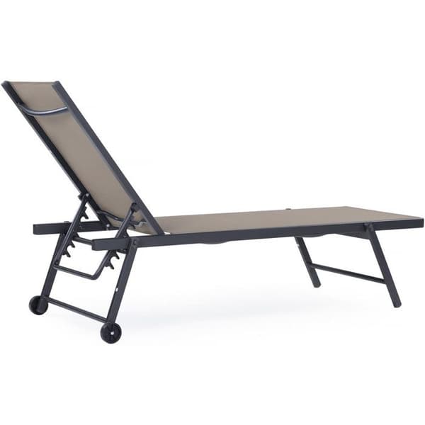 Set med 2 textilén solstolar i aluminium "Jolia" - Mörkgrå / Taupe