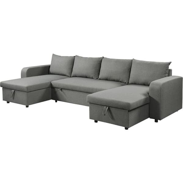 Panoramisk hjørnesofa i stof "Victor" - 4 pladser - Grå