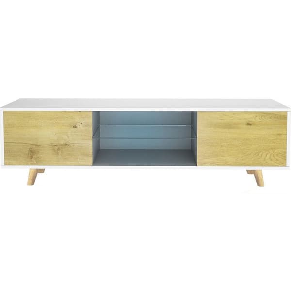 TV-möbel LED "Inna" - 140 x 42 x 45 cm - Vit/Ek