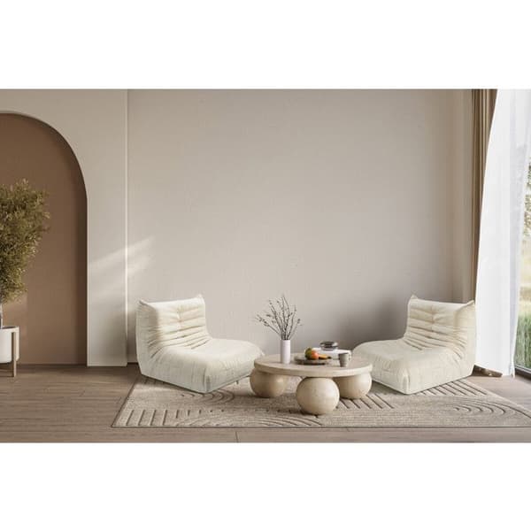 Textilklädd fåtölj "Velasca" - 95 x 100 x 75 cm - Beige