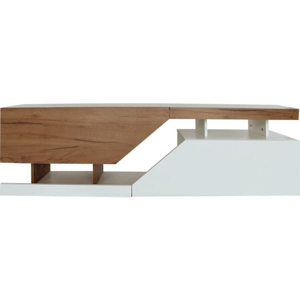 TV-möbel "Ceelias" - 160 x 46 x 35 cm - Vit/Mörkbrun