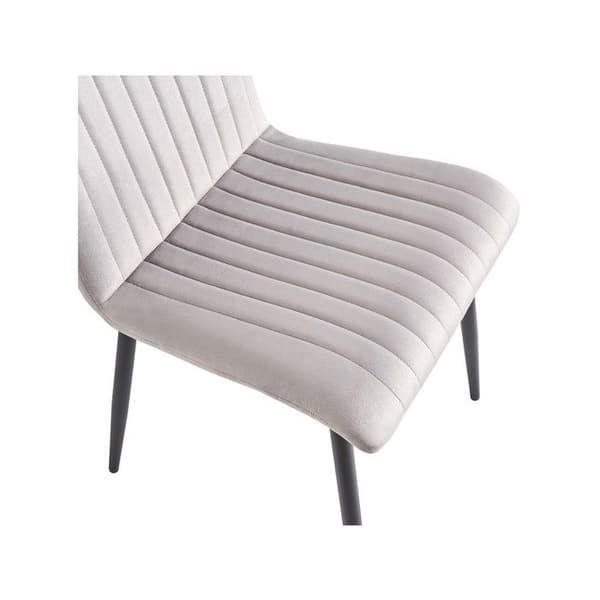 Set med 2 stolar i sammet "Henley" - Ljusgrå