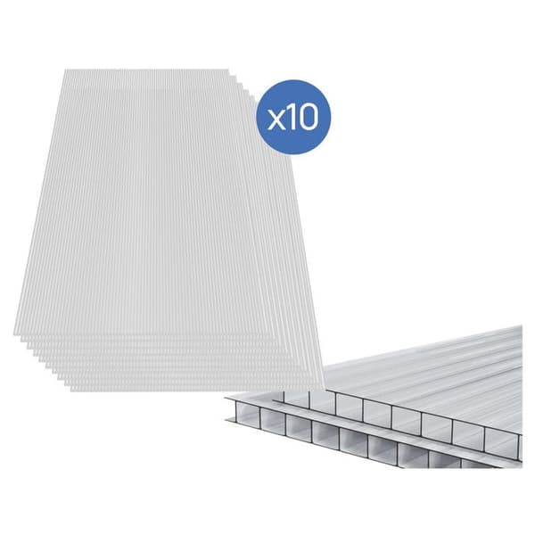 Sæt af 10 polycarbonatpaneler 4 mm "Michigan" 7,9 m2