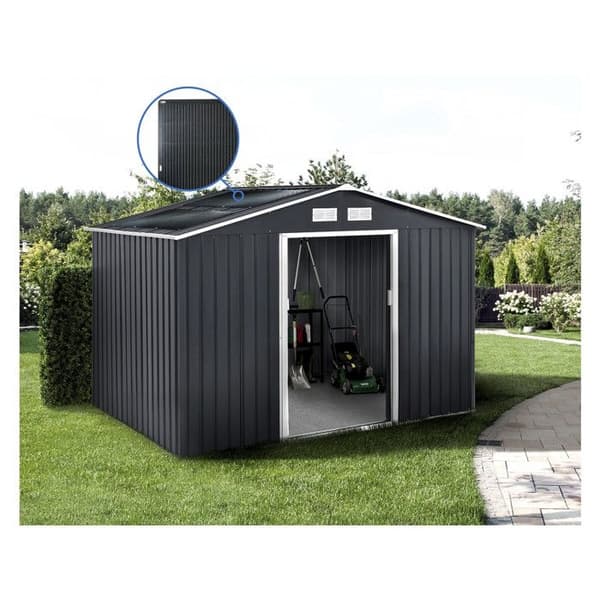 Metalldrinkhus - "Vegas" - 7.06 m² med solpaneler - Grå