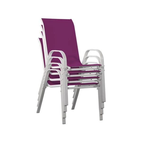 Trädgårdsstol Textilène "Cordoba" - Phoenix - Rosa - 4-pack