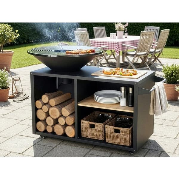 Grillplancha kol- och vedbrasa "Maréchal" - Ø 81 cm - Svart