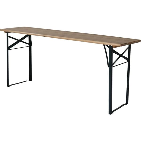 Fällbart utegrupp med 2 bänkar "Lisbonne" - 176 x 46 x 75 cm - Brun