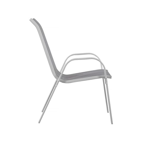 Stapelbara trädgårdsfåtöljer - Stål/Textilén - Beige - Set om 2 - 53,5x75x92 cm