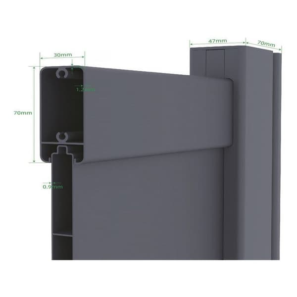 Aluminiumgrind "Bastien" - 100 x 176 cm - Antracit