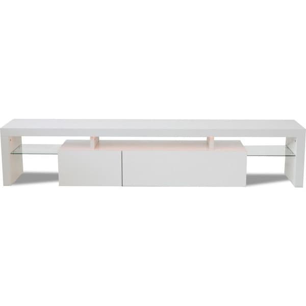 TV-möbel LED lackerad "Tina" - 187.5 x 34 x 38 cm - Vit