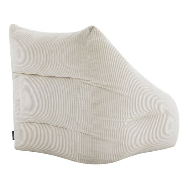 Puff i ribbat sammet "Medellin" - Beige - 85 x 85 x 72 cm