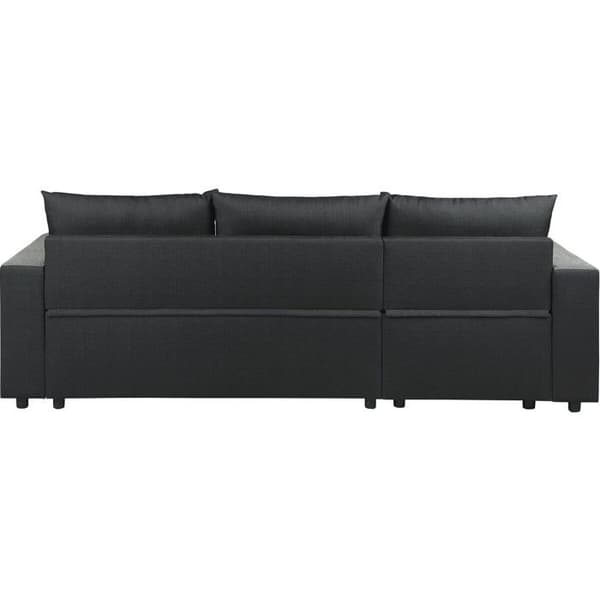 Vinkelsofa, vendbar/konvertibel i stof "Victor" - 3 pladser - Sort