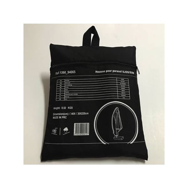 Skyddshuva för parasoll - 40 x 220 cm - Svart