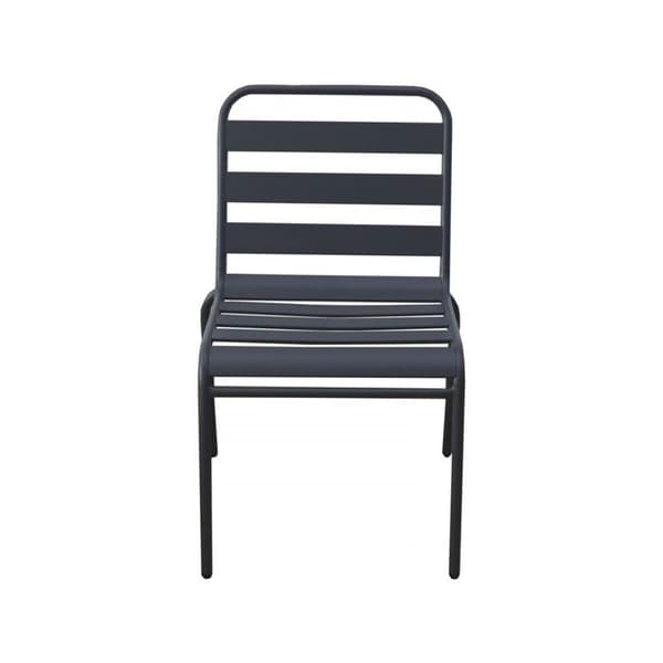 Set med 4 stapelbara trädgårdsstolar i metall "Bilbao" - Grå