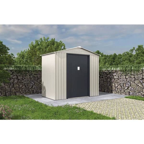 Trädgårdsbod i metall "Nebraska" - 2,71 m² - Beige/grå antracit