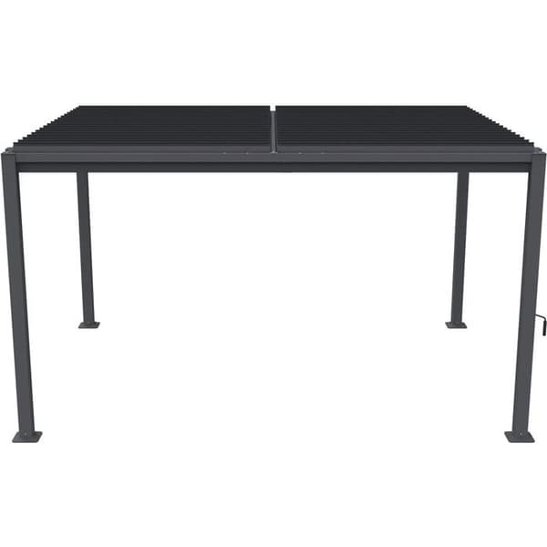 Bioklimatisk pergola til terrasse Howard i galvaniseret stålgrå 3 x 4 m