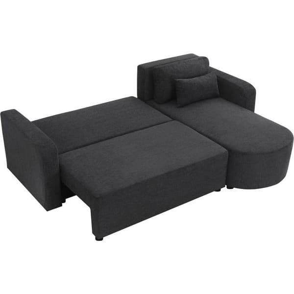 Vinkelsofa konvertibel/omvendelig i stof "Charles" - 3 pladser - Sort