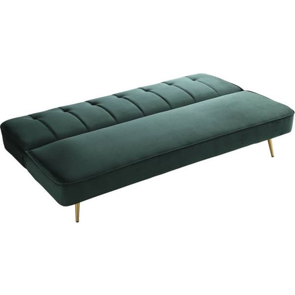 Soffa Clic Clac i sammet "James" - 180 x 83 x 75 cm - 3 platser - Mörkgrön.