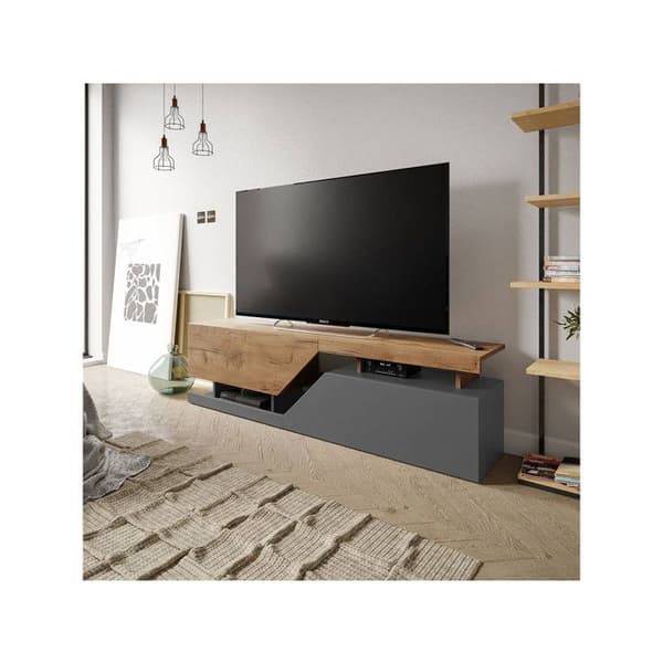 TV-möbel "Ceelias" - 160 x 46 x 35 cm - Grå/Brown