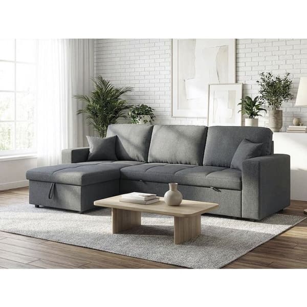 Vinkelsofa konvertibel/omvendelig stil boble "Alain" - 3 pladser - Grå