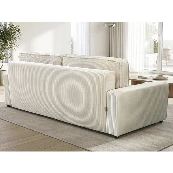 Soffa i ribbstickad sammet "Montaigne" - 3 platser - Beige