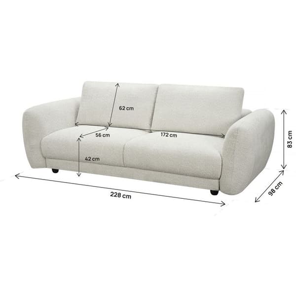 Rätt soffan i chenilletyg "Saint Germain S" - 3 platser - Beige