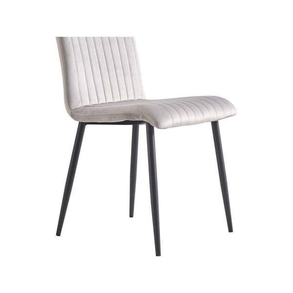 Set med 2 stolar i sammet "Henley" - Ljusgrå