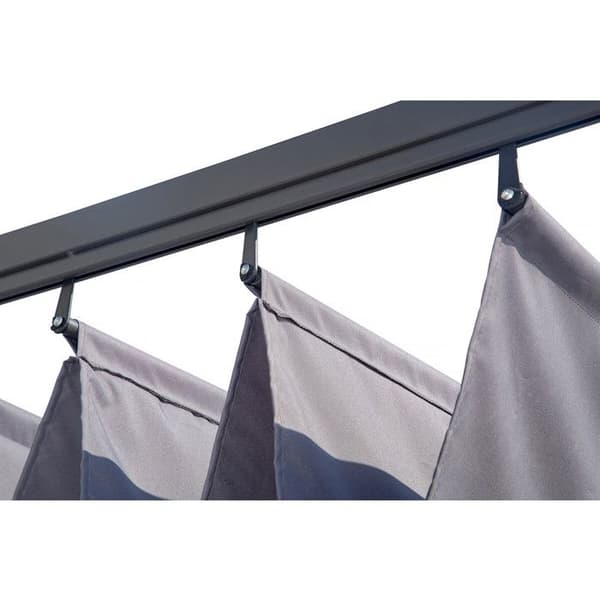 Metallpergola med infällbart tak - 3 x 4 m - Antracitgrå