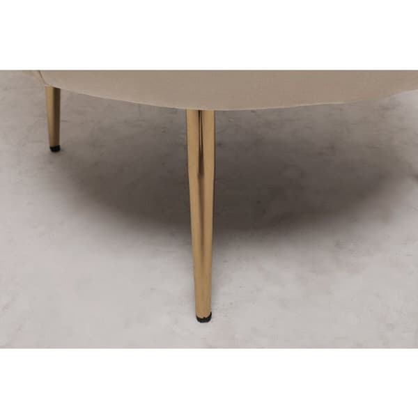 Sammetfåtölj "Floria" - 70 x 73 x 76 cm - Beige