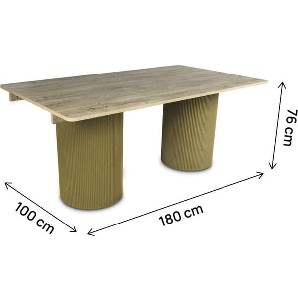 Oval spisebord i træ "Zénith" - 180 cm - 8 pladser - Beige