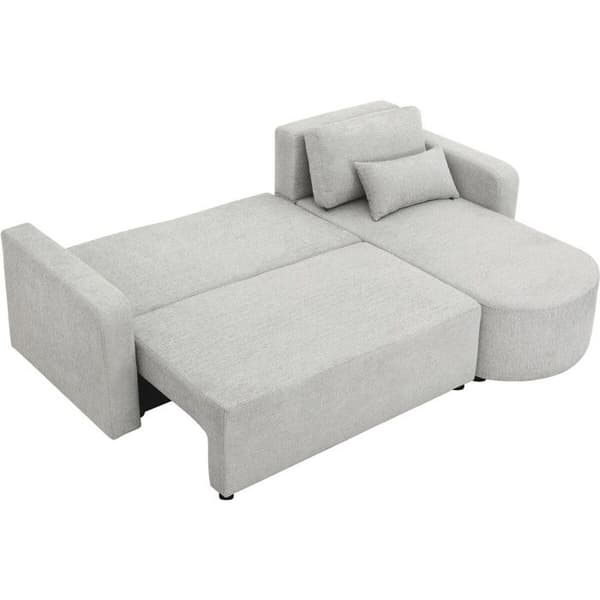 Vinkelsofa konvertibel og vendbar i stof "Charles" - 3 pladser - Grå