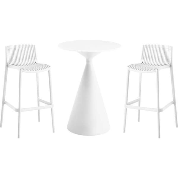 Højstole og bord til havebistro "Néora" - 2 pladser - Hvid