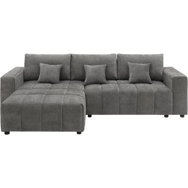 Vinkelsofa, vendbar/konvertibel i stof - "George" - 4 pladser - Grå