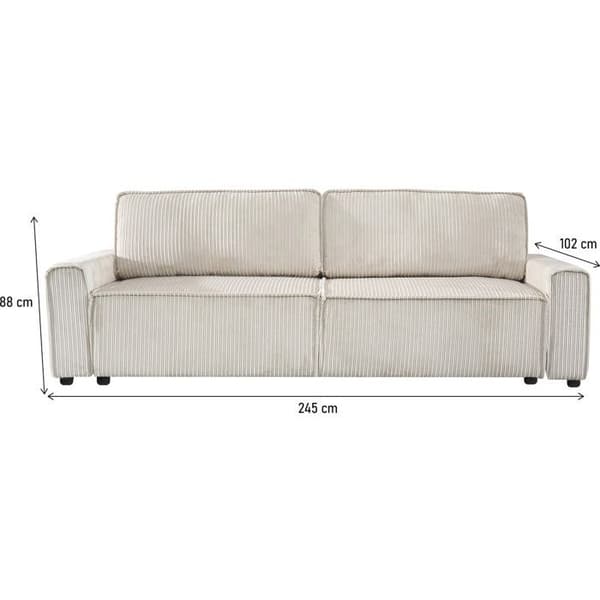 Soffa i ribbstickad sammet "Montaigne" - 3 platser - Beige