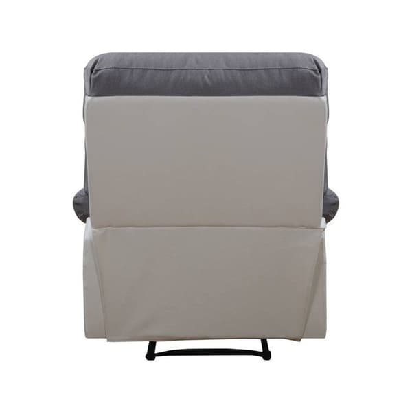 Recliner-fåtölj med liggläge - Vit/Grå, tyg+PU - 90x89x103 cm